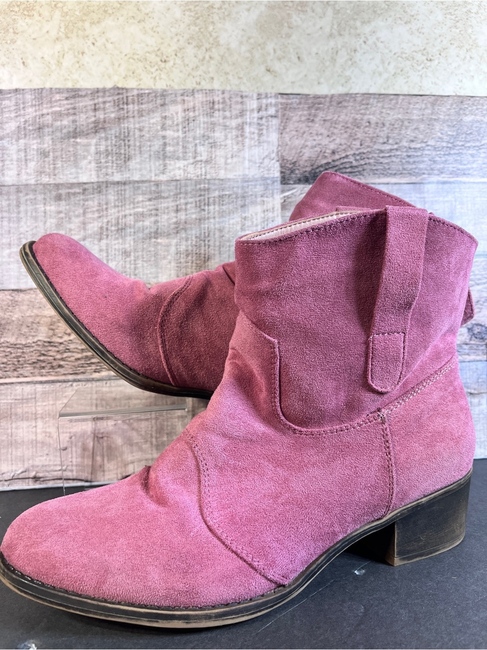 Suede Ankle Boots in Dusty Rose - Women's 8 Fashion Boot